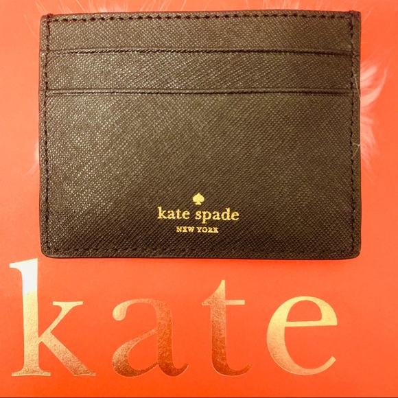 KATE SPADE DASHING BEAUTY BLACK PENGUIN CARDHOLDER - Picture 2 of 8